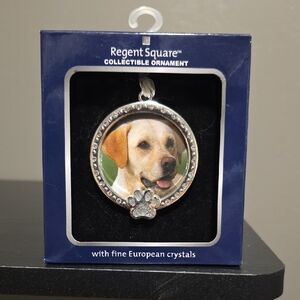 Regent Square Dog Ornament with Crystals